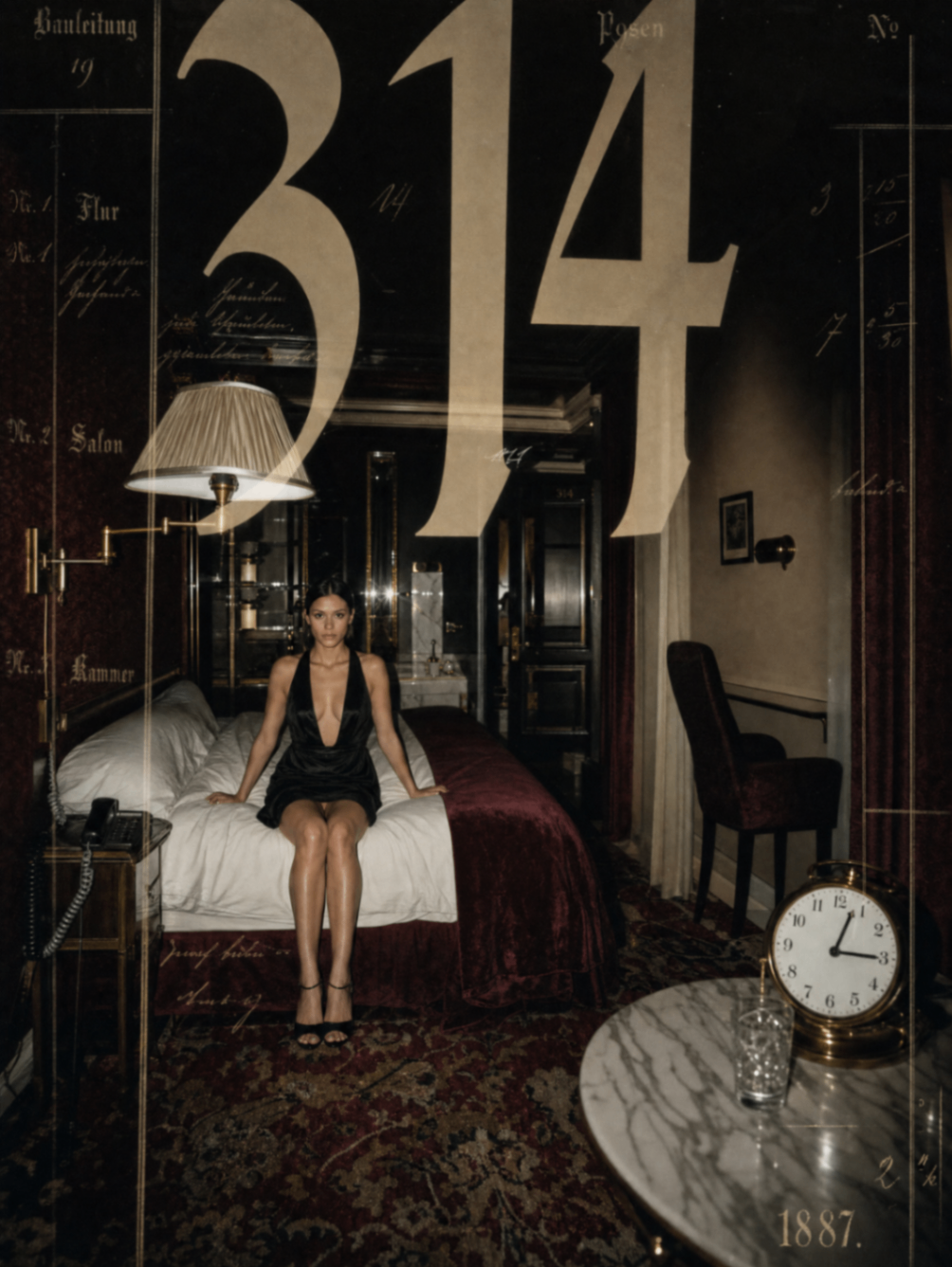 Suite 314 scene layered with oversized numerals